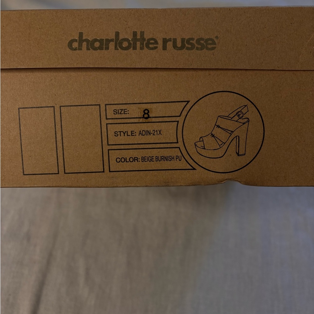 Charlotte Russe Beige Burnish Platform Heels